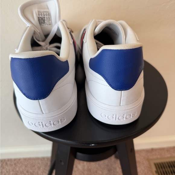 Adidas White Sneakers with Red and Blue Stripes - Picture 5 of 8